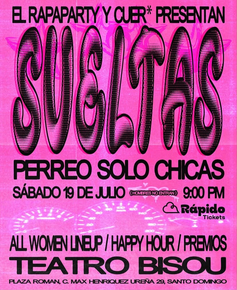 Afiche de Sueltas — perreo solo chicas, con El Rapaparty